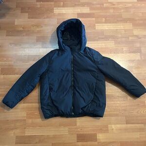 Black Uniqlo Hooded Puffer Jacket